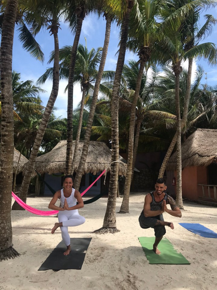 {Morning yoga session with Ricardo at Zamas Hotel in Tulum}