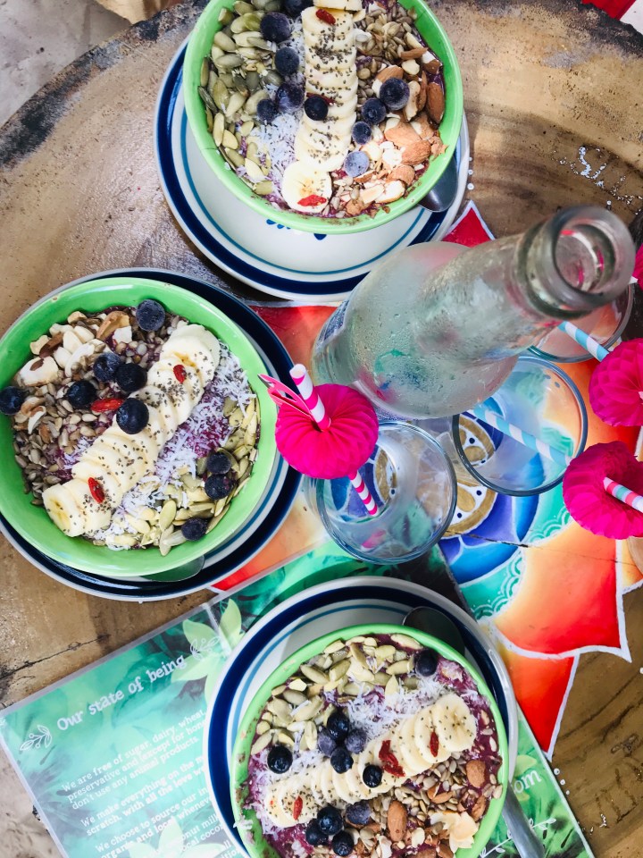 {Delicious acai bowls from Raw Love Cafe in Tulum}